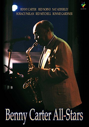 DVD cover featuring Benny Carter playing saxophone on stage with microphone and spotlight.