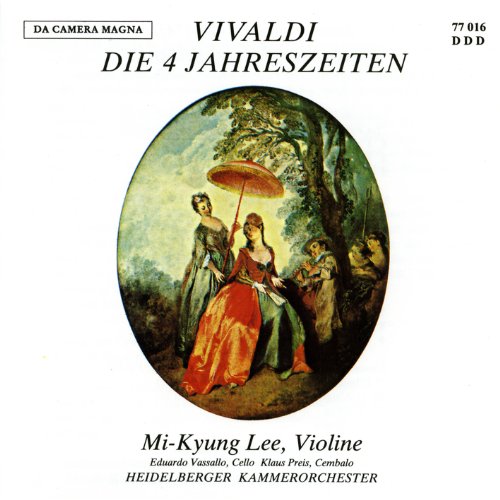 White CD cover with oval painting of three 18th-century women in a garden scene.