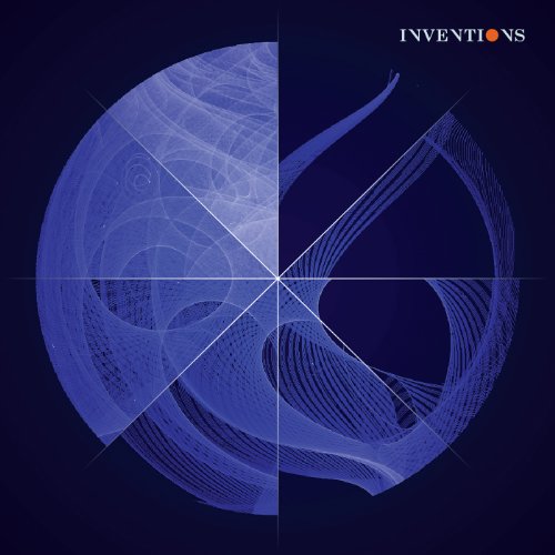 Blue abstract geometric design with the album title "Inventions" at top right.