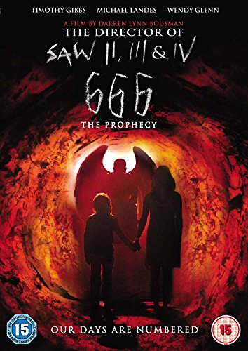 DVD cover for horror film "666: The Prophecy" with children and a figure.