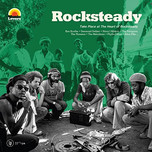 Album cover for “Rocksteady” featuring a group of musicians outdoors.