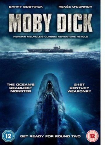 DVD cover for “Moby Dick” featuring a ship and a whale’s head.