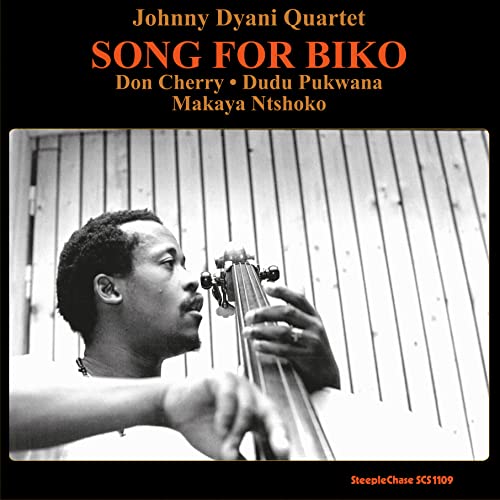 Black and white album cover featuring a bassist and text “Song For Biko”.