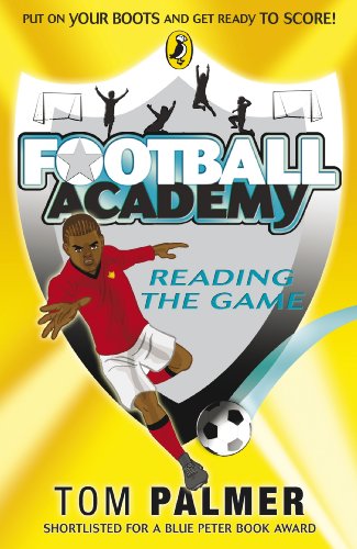 "Book cover featuring a boy kicking a soccer ball, with title 'Football Academy: Reading the Game'."