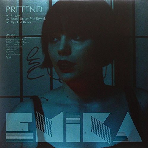 Vinyl record cover featuring Emika, a woman with dark hair and blue tones.