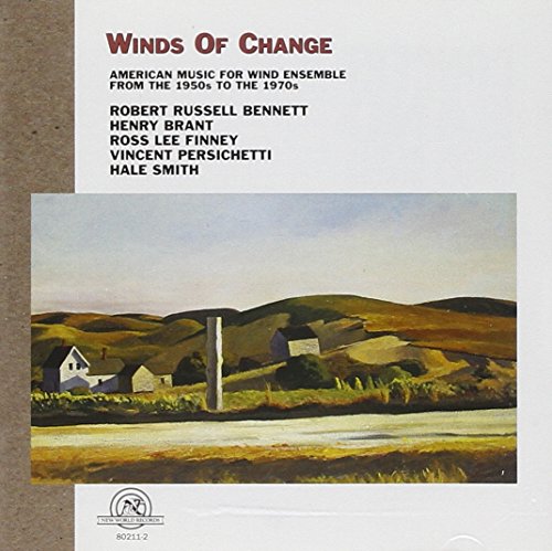 "Album cover with a rural landscape painting and red title 'Winds of Change'."