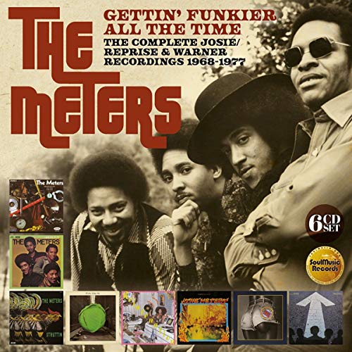 "CD box set cover featuring The Meters band members and album artwork."