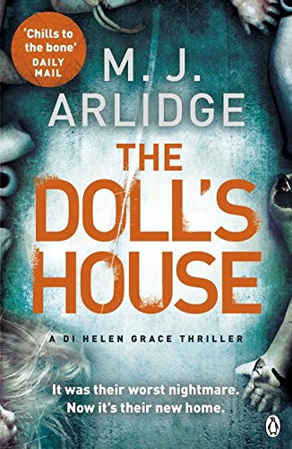 "Book cover of 'The Doll's House' with hands holding wrists and ankles, dark background."