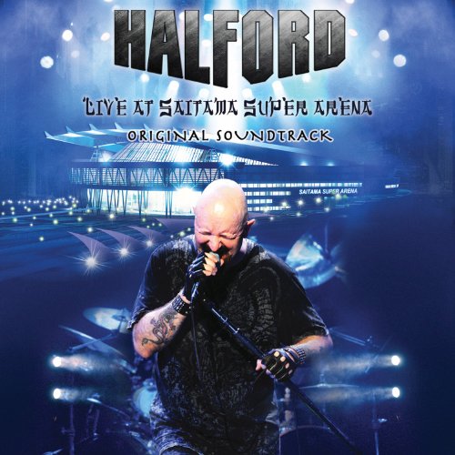 "CD cover featuring Halford singing into a microphone on a dark stage."