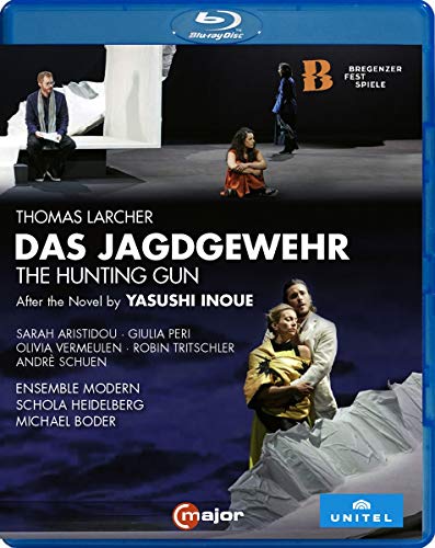 "Blu-ray case cover featuring scenes from 'The Hunting Gun' opera performance."