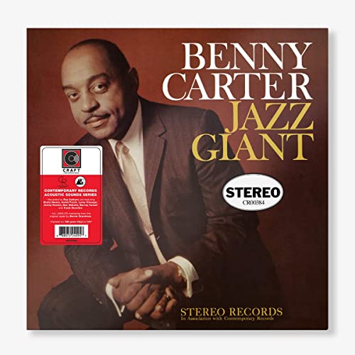 Vinyl album cover featuring a portrait of Benny Carter with the title Jazz Giant.