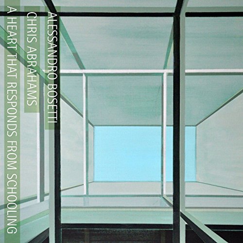 "Album cover with abstract, geometric design and artist names in vertical text."