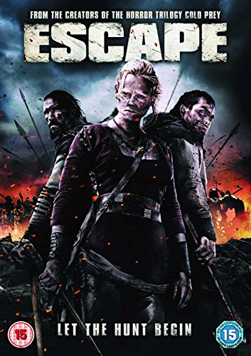 DVD cover for "Escape" featuring three figures with weapons, battle scene.
