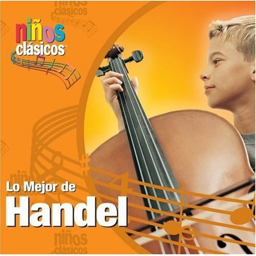 CD cover: boy with cello, orange background, "Handel" text.