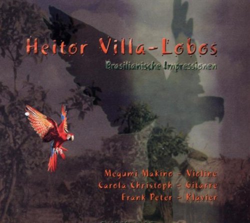 "CD cover with a parrot and forest landscape, featuring artist and musician names."