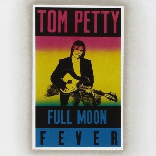"Tom Petty album cover with the artist holding a guitar, colorful background."