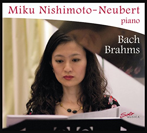CD cover featuring pianist Miku Nishimoto-Neubert with piano keys visible.