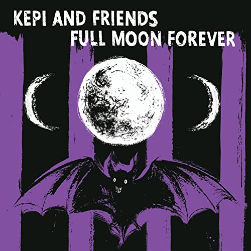 Album cover: stylized full moon with bat-winged figure in purple tones.