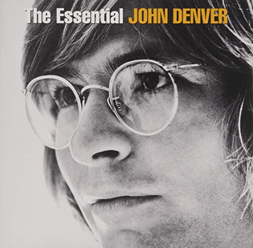Black and white portrait of John Denver wearing round glasses.