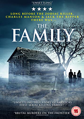 DVD cover for "The Family" featuring a dilapidated house and figures.