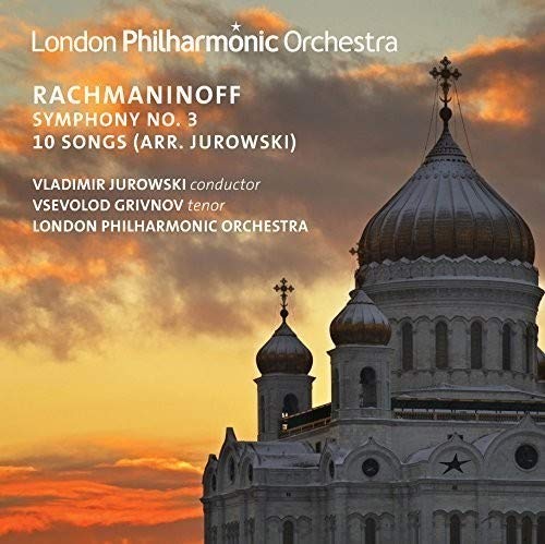 CD cover for Rachmaninoff’s Symphony No. 3 with an Orthodox church.