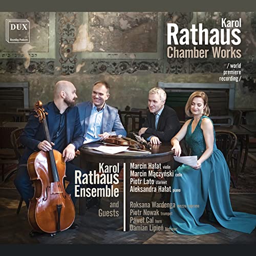 CD cover featuring a classical music ensemble, Karol Rathaus chamber works.