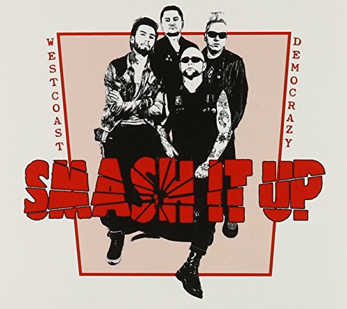 Black and white photo of four men, album art for “Smash It Up”.