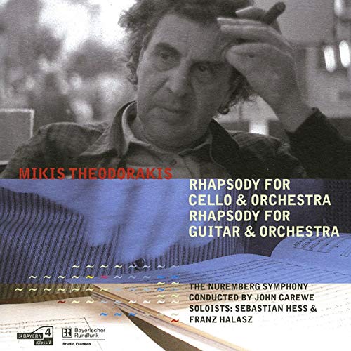 CD cover featuring composer Mikis Theodorakis and musical notation.