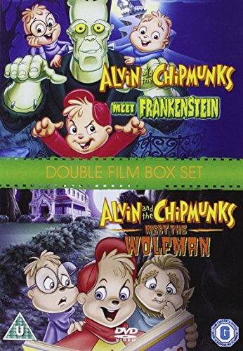 Alvin and the Chipmunks DVD cover featuring cartoon chipmunks and monsters.