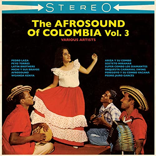 Vinyl record cover: dancers in traditional clothing, "The Afrosound Of Colombia Vol.3".