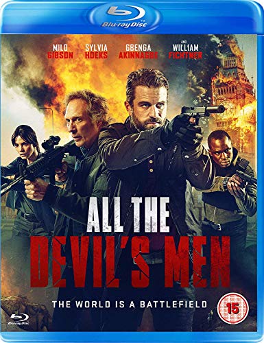 Blu-ray cover art showing four armed actors in front of a burning cityscape.