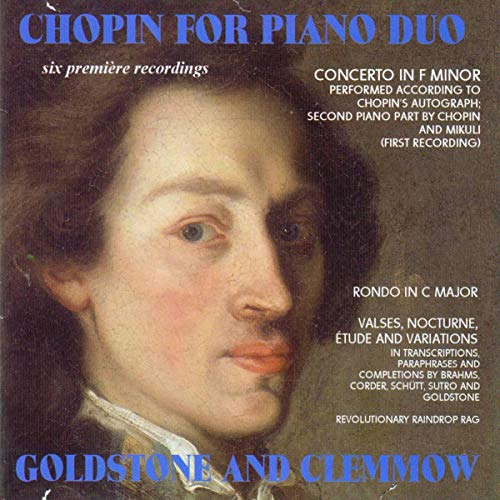 CD cover featuring a portrait of Frédéric Chopin and text listing musical works.
