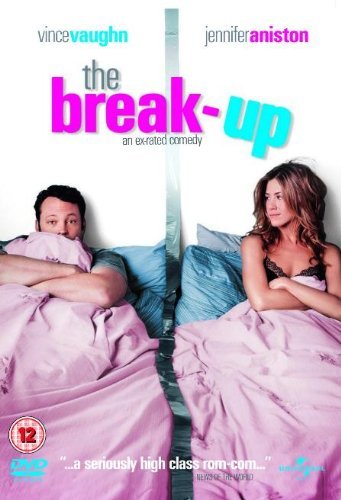DVD cover for "The Break-Up" featuring a man and woman in bed, separated by a curtain.