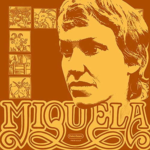 "Album cover with a yellow-toned illustration of a person's face and zodiac symbols."