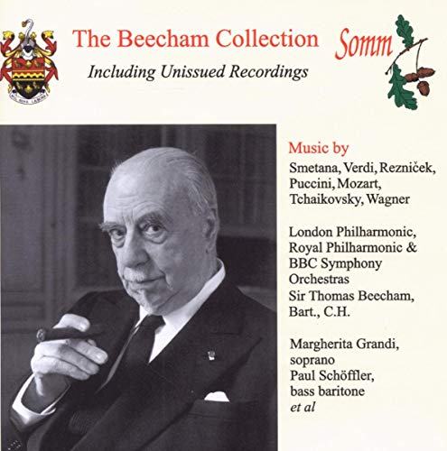 CD cover featuring a portrait of conductor Sir Thomas Beecham and composer names.