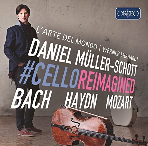 CD cover featuring cellist Daniel Müller-Schott with his instrument.