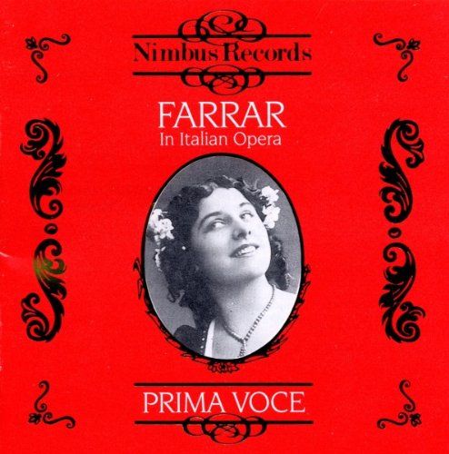CD cover featuring a portrait of opera singer Geraldine Farrar in flowers.
