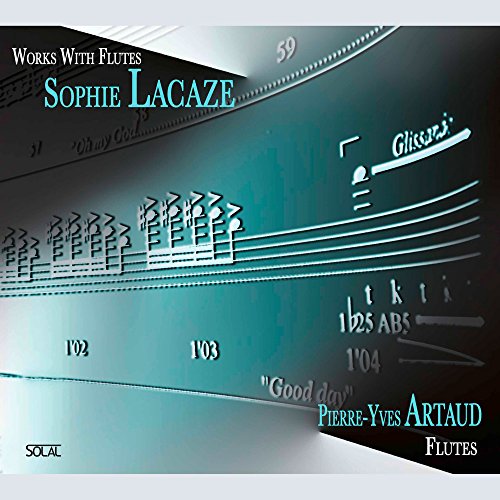 "CD cover with sheet music and text: Sophie Lacaze and Pierre-Yves Artaud."