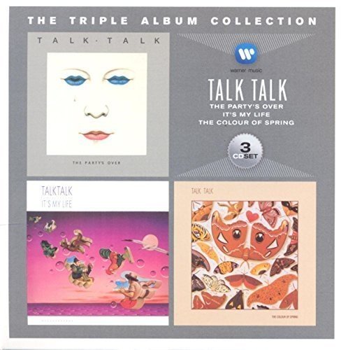 "Grey box set cover featuring three Talk Talk album covers."