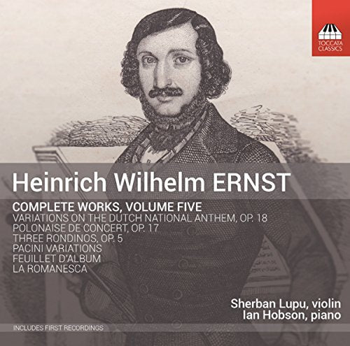 CD cover featuring a portrait of composer Heinrich Wilhelm Ernst, with text details.