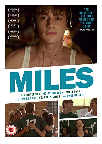DVD cover for "Miles" featuring a man wearing headphones and three scene images below.