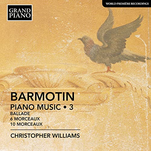 CD cover for Semyon Barmotin’s piano music, featuring a bird in flight.