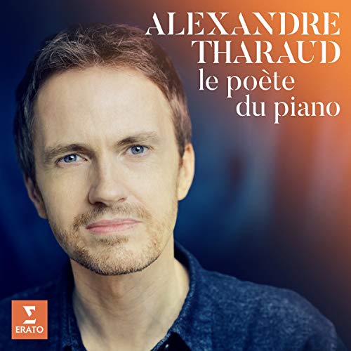 CD cover featuring pianist Alexandre Tharaud’s portrait with text.
