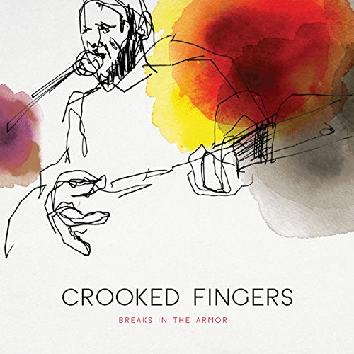 CD cover: sketch of a man with hands and watercolor splashes.