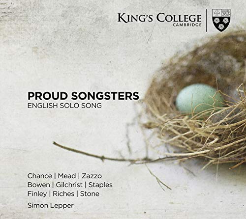 CD cover: bird’s nest with a blue egg, text “Proud Songsters”.