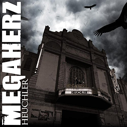 CD cover for Megaherz - Heuchler, featuring a building and a bird.