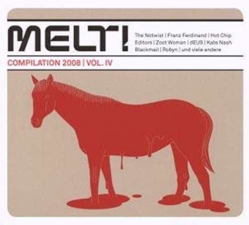 CD cover for “Melt! IV” featuring a red, melting horse illustration.