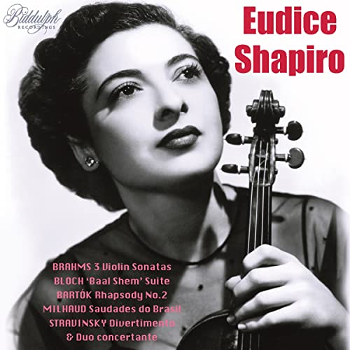 CD cover featuring violinist Eudice Shapiro in a portrait with her instrument.