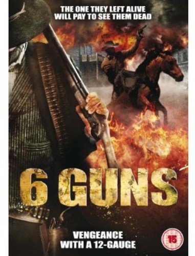 6 Guns" DVD cover featuring cowboys, explosions, and a large gun barrel.