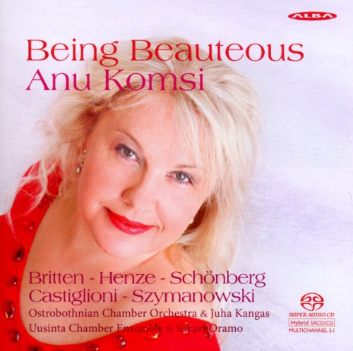 CD cover featuring portrait of Anu Komsi, a blonde woman smiling.